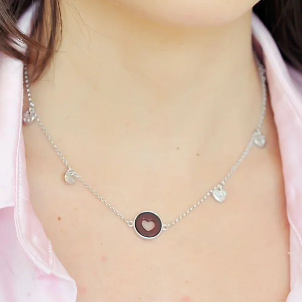 Колье серебряное с янтарём N9268RV SunStone
