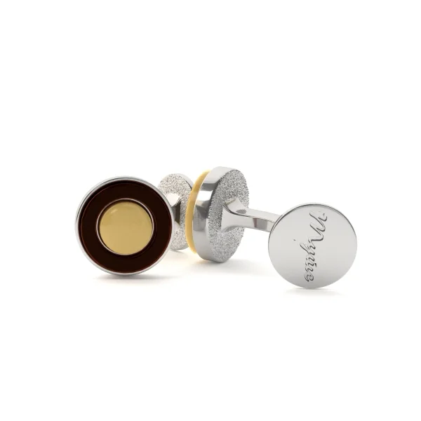 Запонки серебряные с янтарём C9223RO SunStone