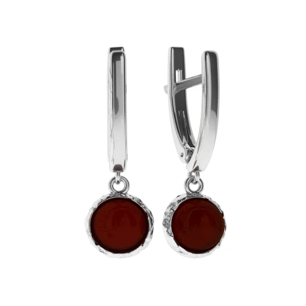 Серебряные серьги с янтарём E20003RV SunStone