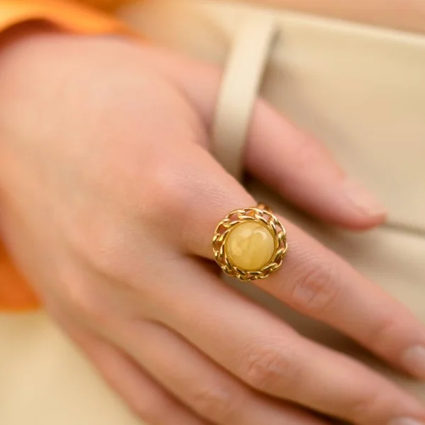 Кольцо серебряное с янтарём R20012ZM SunStone