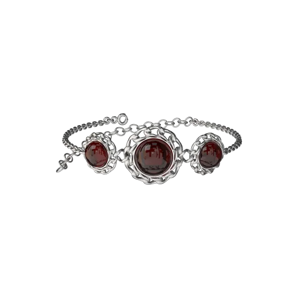 Браслет серебряный с янтарём W21012RV SunStone