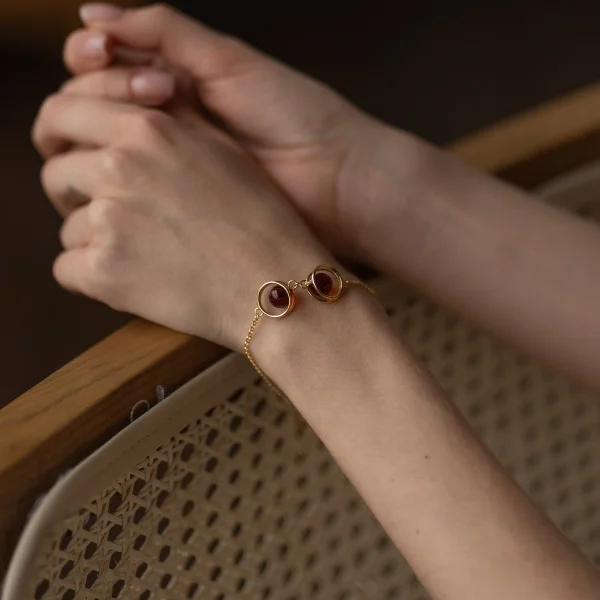 Браслет серебряный с янтарём W10006-1ZK SunStone