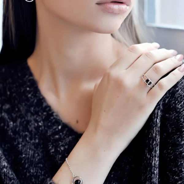 Браслет серебряный с янтарём W10006-1RV SunStone