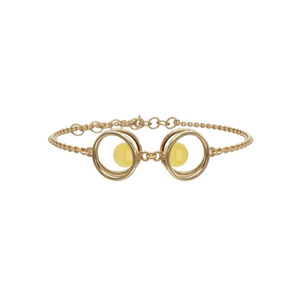 Браслет серебряный с янтарём W10006-1ZM SunStone