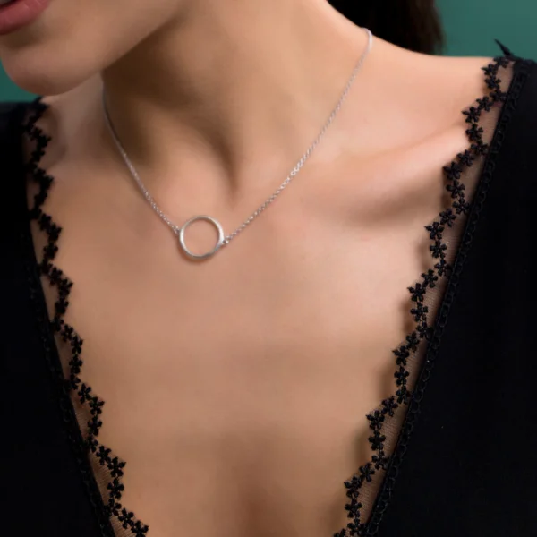 Колье серебряное с янтарём N9077-1R SunStone