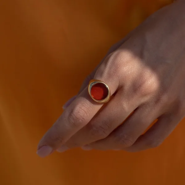 Кольцо серебряное с янтарём R9235ZK SunStone