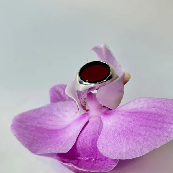 Кольцо серебряное с янтарём R9235SV SunStone