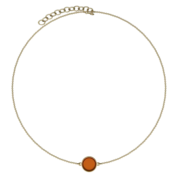 Колье серебряное с янтарём N9235ZK SunStone