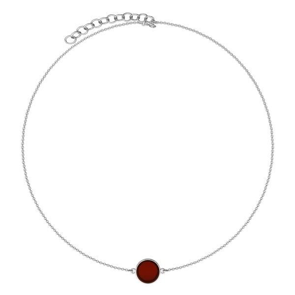 Колье серебряное с янтарём N9235RV SunStone