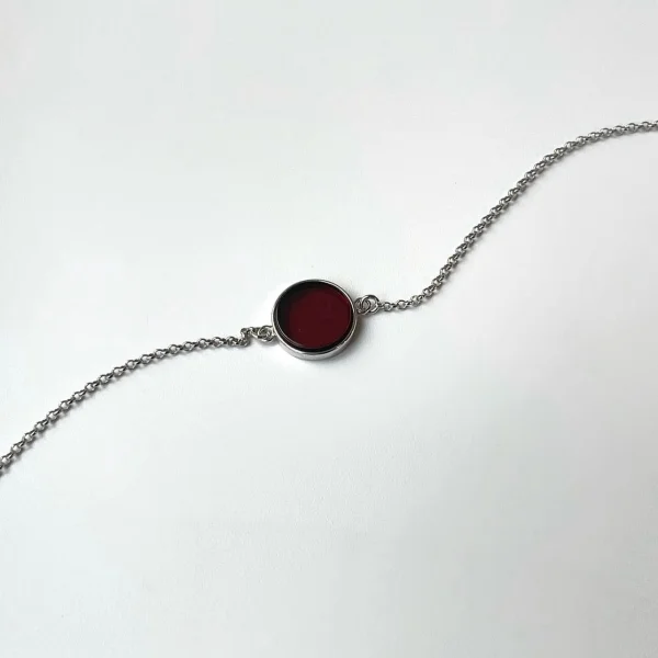 Колье серебряное с янтарём N9235RV SunStone