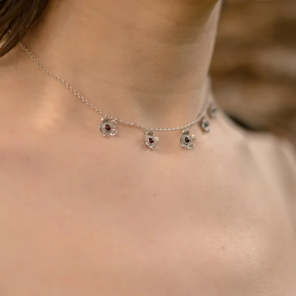 Колье серебряное с янтарём N21005RV SunStone
