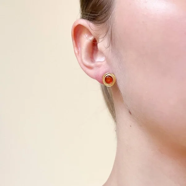 Серебряные серьги с янтарём E21036ZK SunStone