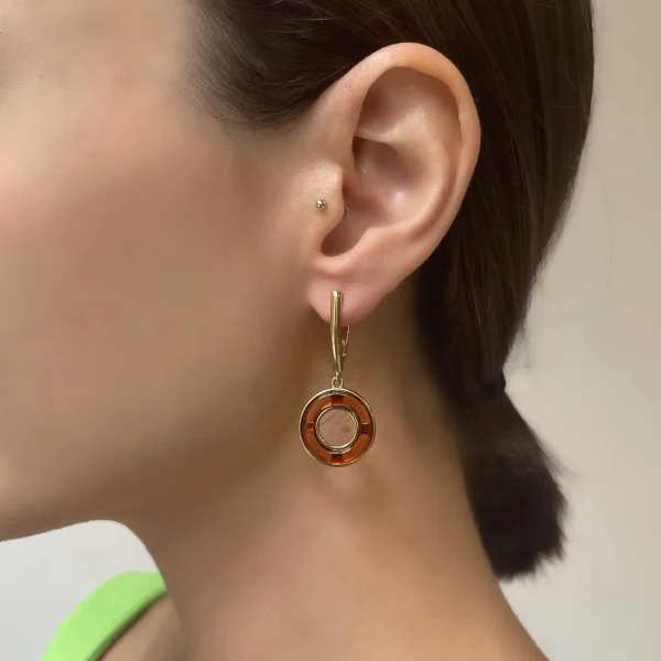 Серебряные серьги с янтарём E9382ZK SunStone