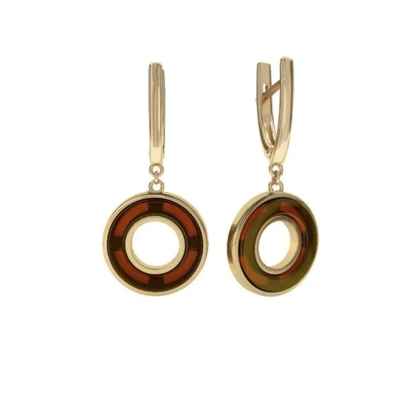 Серебряные серьги с янтарём E9382ZK SunStone