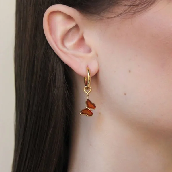 Серебряные серьги с янтарём E21037ZK SunStone