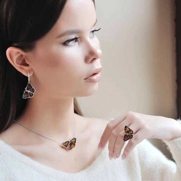 Кольцо серебряное с янтарём R9155RO SunStone