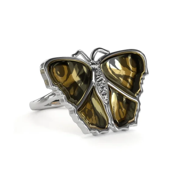 Кольцо серебряное с янтарём R9155RO SunStone
