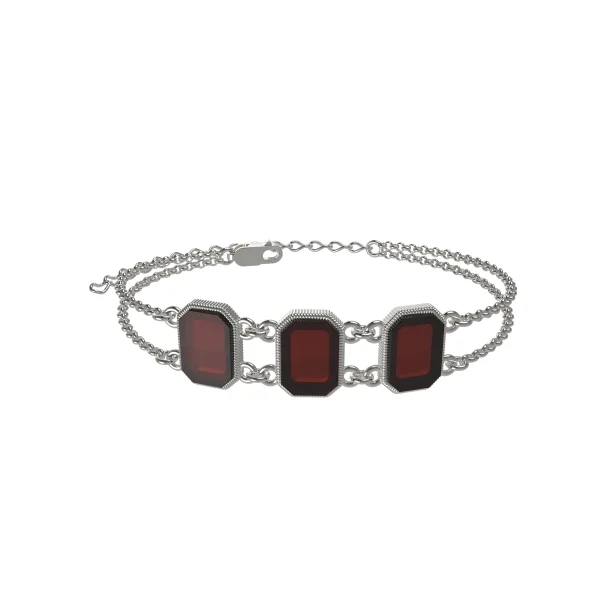 Браслет серебряный с янтарём W21040RV SunStone