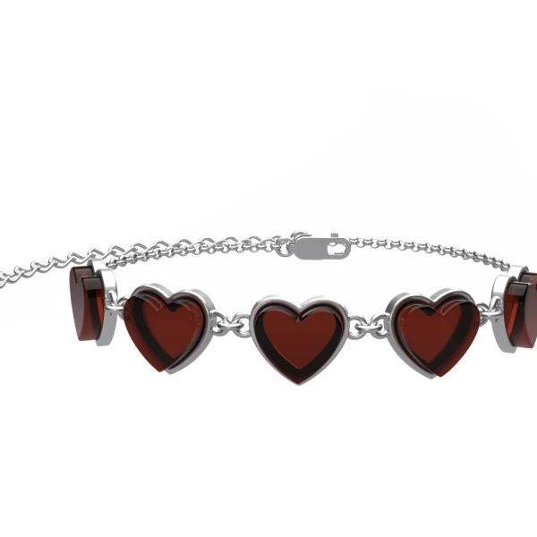 Браслет серебряный с янтарём W9268RV SunStone
