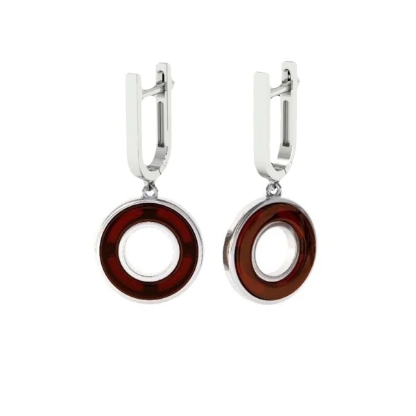 Серебряные серьги с янтарём E9482SV SunStone