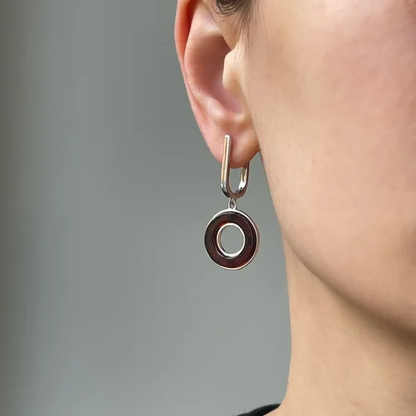 Серебряные серьги с янтарём E9482SV SunStone