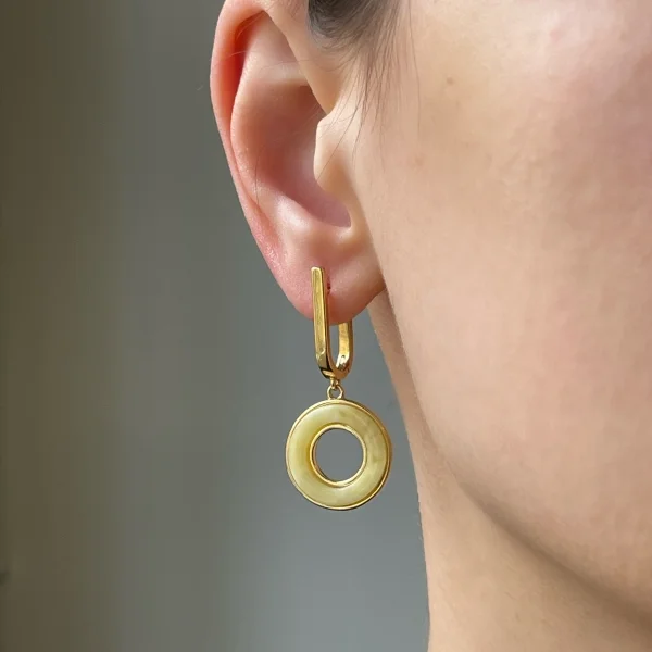 Серебряные серьги с янтарём E9482ZM SunStone
