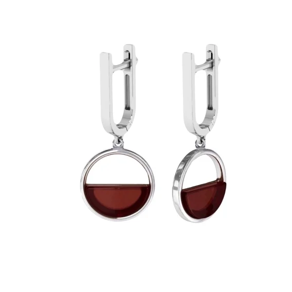 Серебряные серьги с янтарём E9320SV SunStone