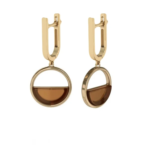 Серебряные серьги с янтарём E9320ZK SunStone