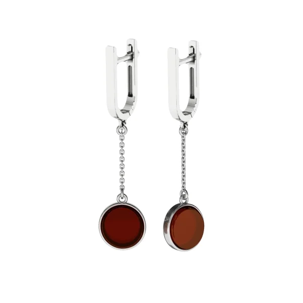 Серебряные серьги с янтарём E9336SV SunStone