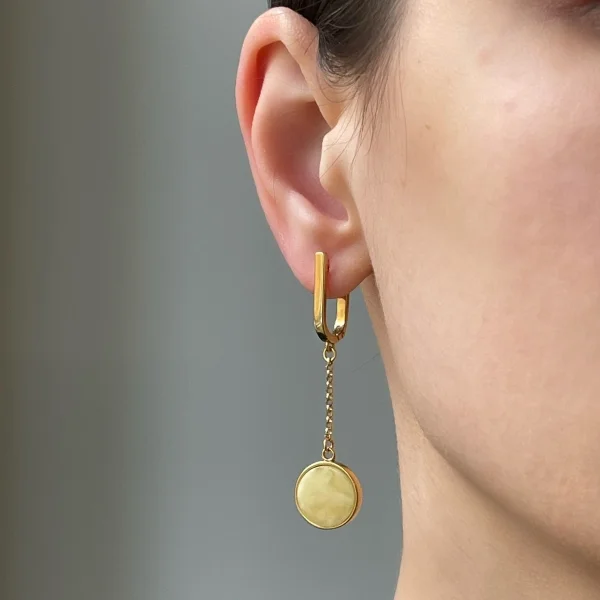 Серебряные серьги с янтарём E9336ZM SunStone