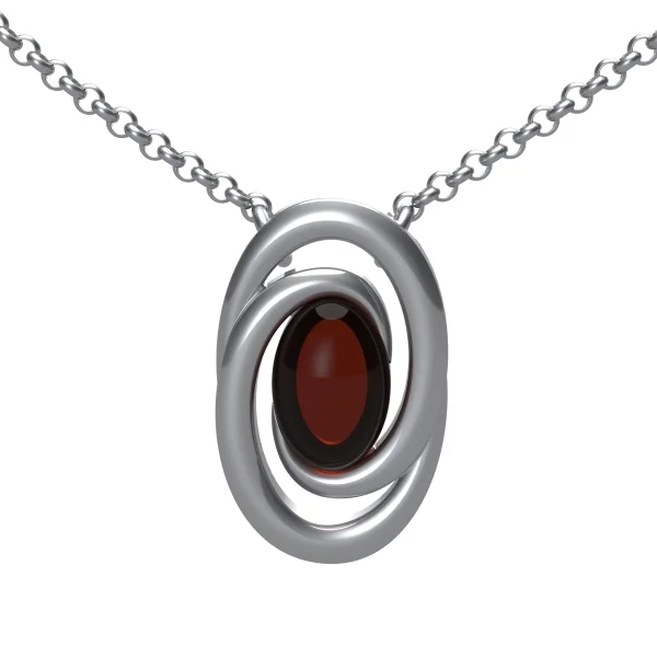 Колье серебряное с янтарём N20041SV SunStone
