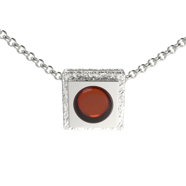 Кулон серебряный с янтарём P20043RV SunStone