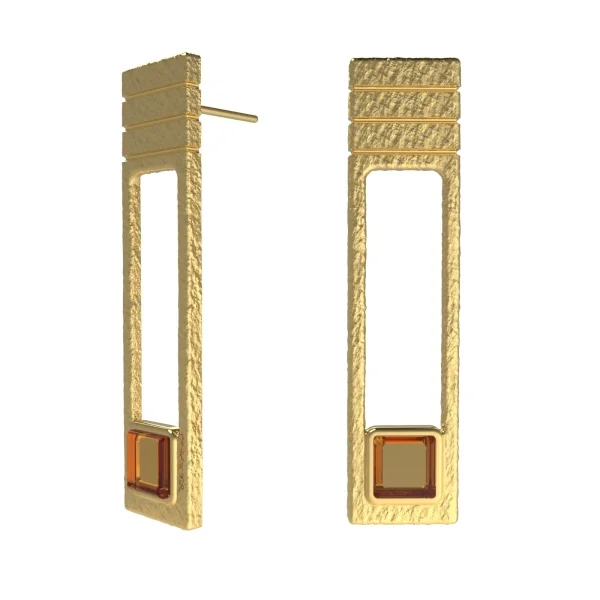 Серебряные серьги с янтарём E21049ZK SunStone