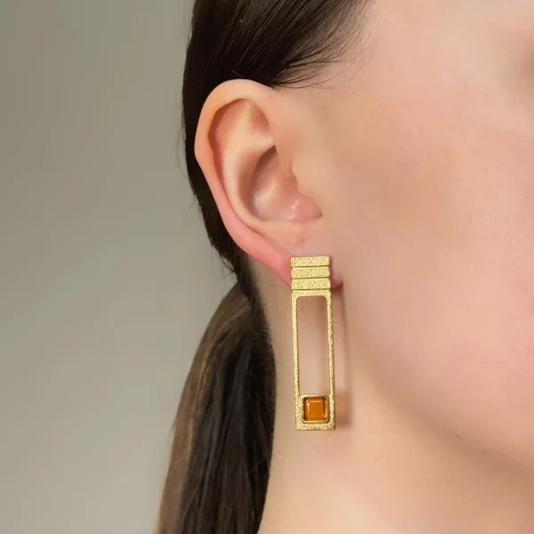 Серебряные серьги с янтарём E21049ZK SunStone
