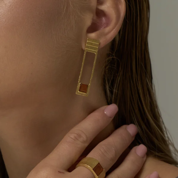 Серебряные серьги с янтарём E21049ZK SunStone