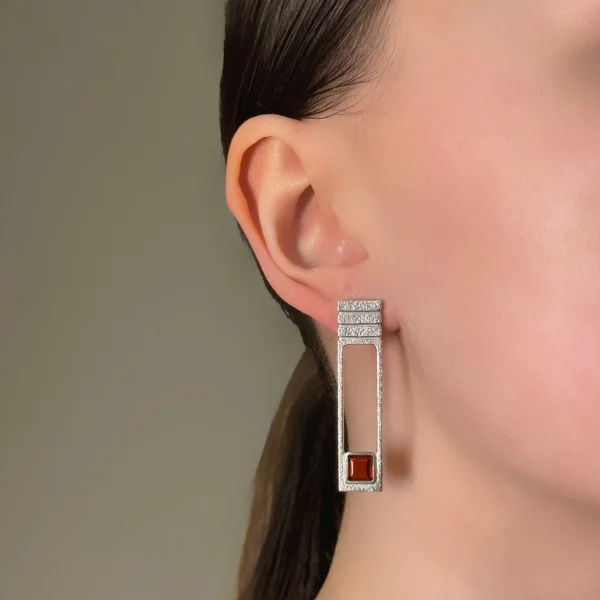 Серебряные серьги с янтарём E21049SV SunStone
