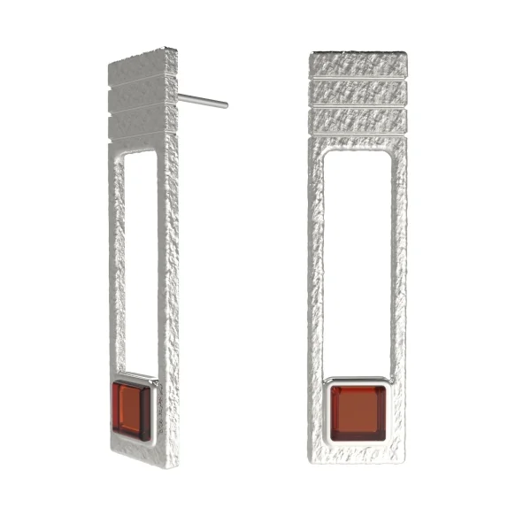 Серебряные серьги с янтарём E21049SV SunStone
