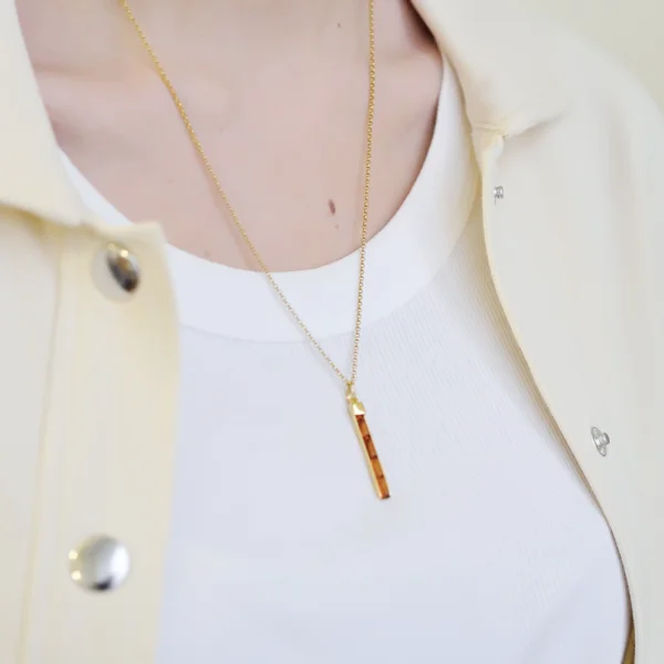Кулон серебряный с янтарём P10003-1ZK SunStone