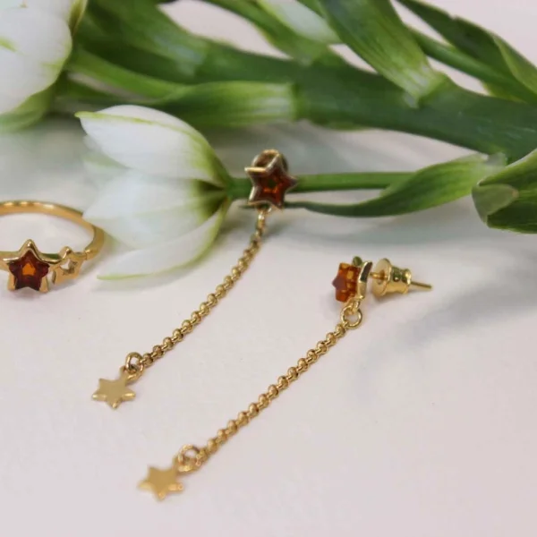 Серебряные серьги с янтарём E10012ZK SunStone