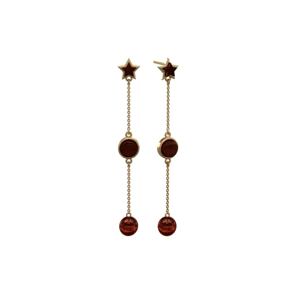 Серебряные серьги с янтарём E10012-1ZK SunStone