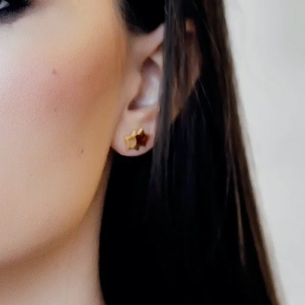 Серебряные серьги с янтарём E10010-2ZK SunStone