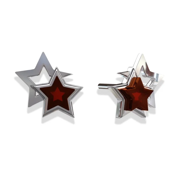 Серебряные серьги с янтарём E10010-2RV SunStone