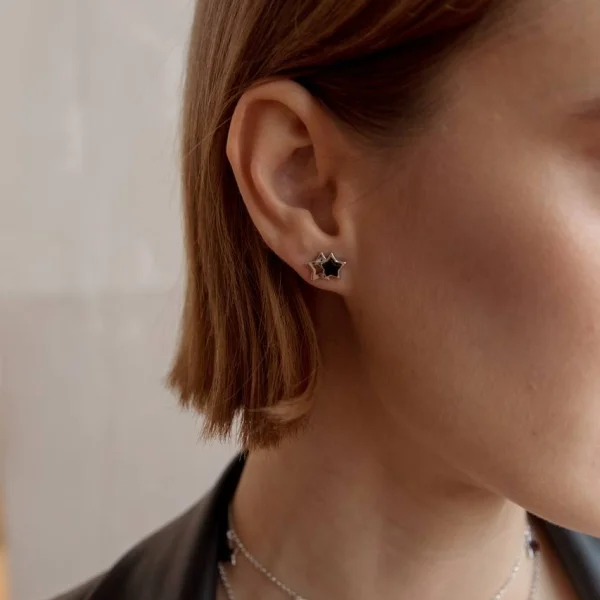 Серебряные серьги с янтарём E10010-2RV SunStone