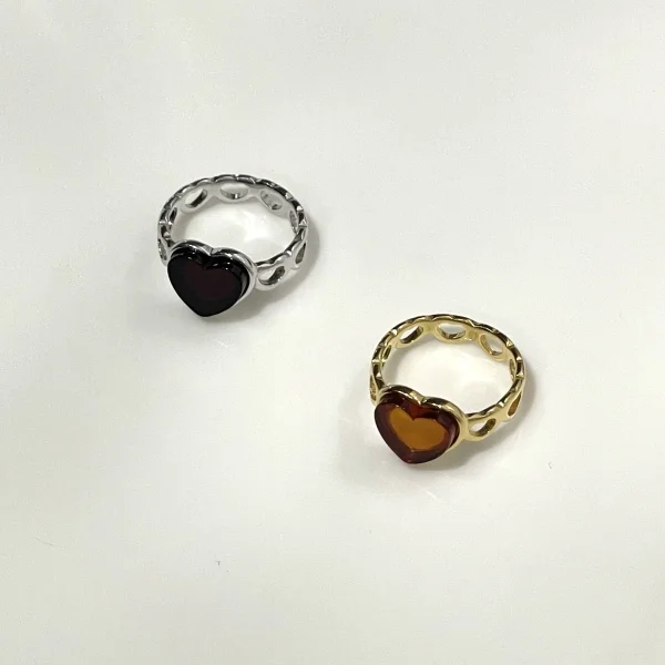 Кольцо серебряное с янтарём R9202SV SunStone