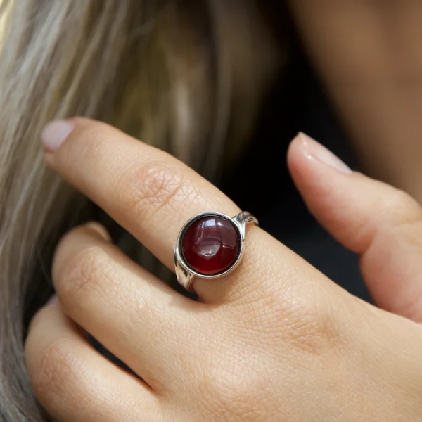 Кольцо серебряное с янтарём R9222SV SunStone