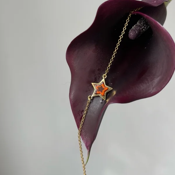 Браслет серебряный с янтарём W10010-1ZK SunStone