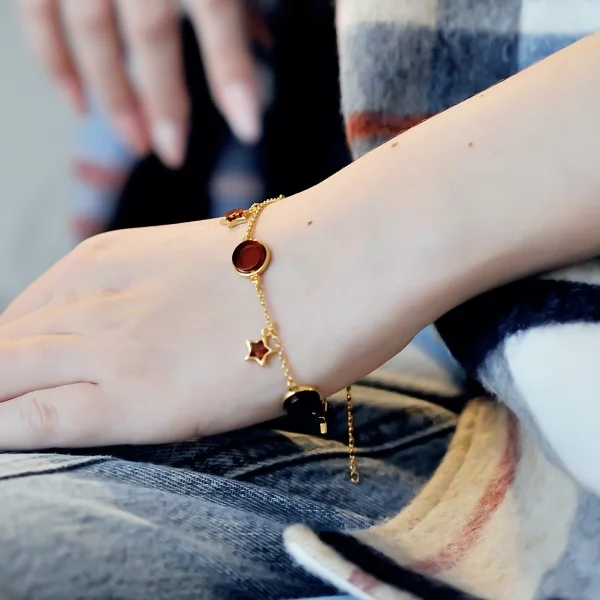 Браслет серебряный с янтарём W10015ZK SunStone