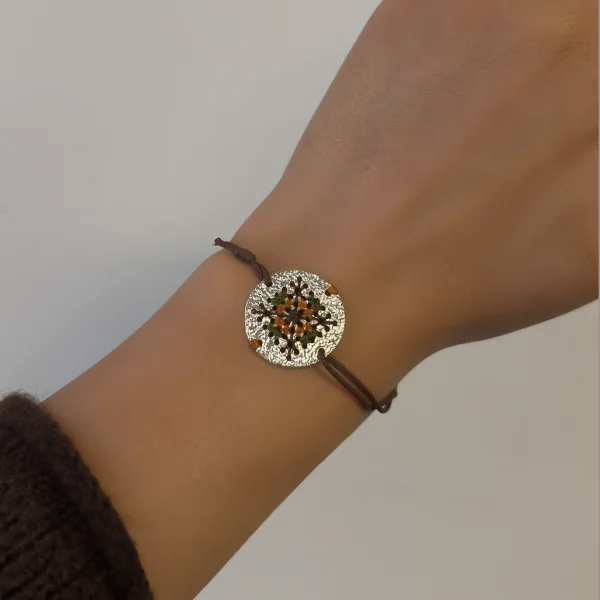 Серебряный браслет  на нитке W5048R008 SunStone