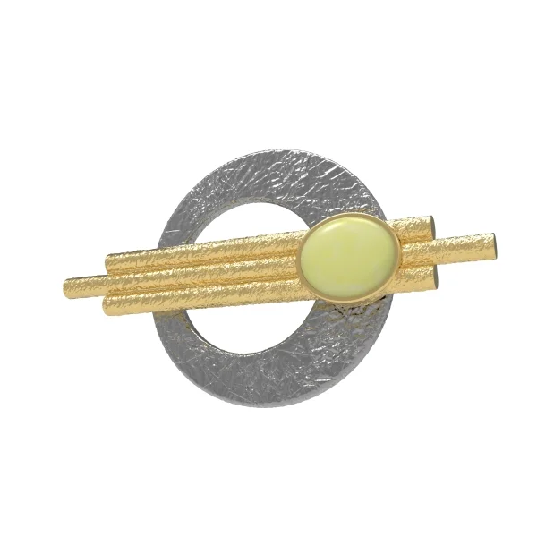 Серебряная брошь с натуральным янтарем  B30012FM manufacturer