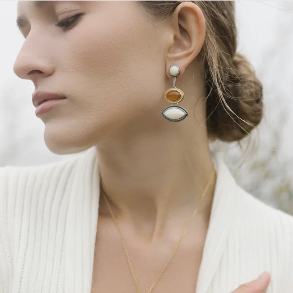 Серебряные серьги с янтарем E30022FO manufacturer
